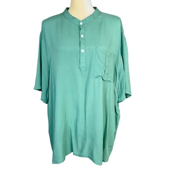 None Tops - Women Green Buttons Front Sz 2XL Top